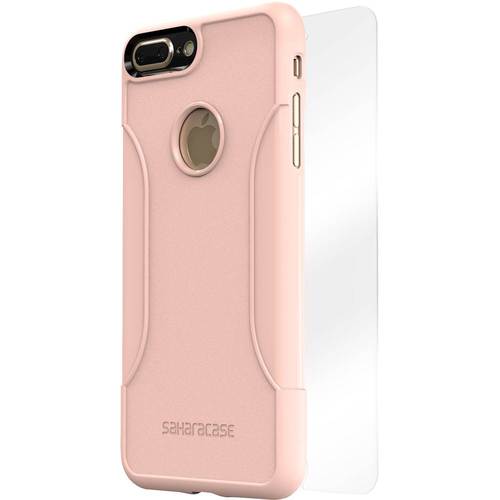 SaharaCase - Classic Case with Glass Screen Protector for Apple® iPhone® 7 Plus and Apple® iPhone® 8 Plus - Rose Gold