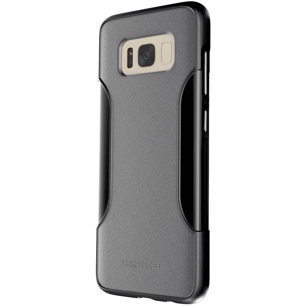 SaharaCase - Classic Case with Glass Screen Protector for Samsung Galaxy S8 - Black Gray - Larger Front