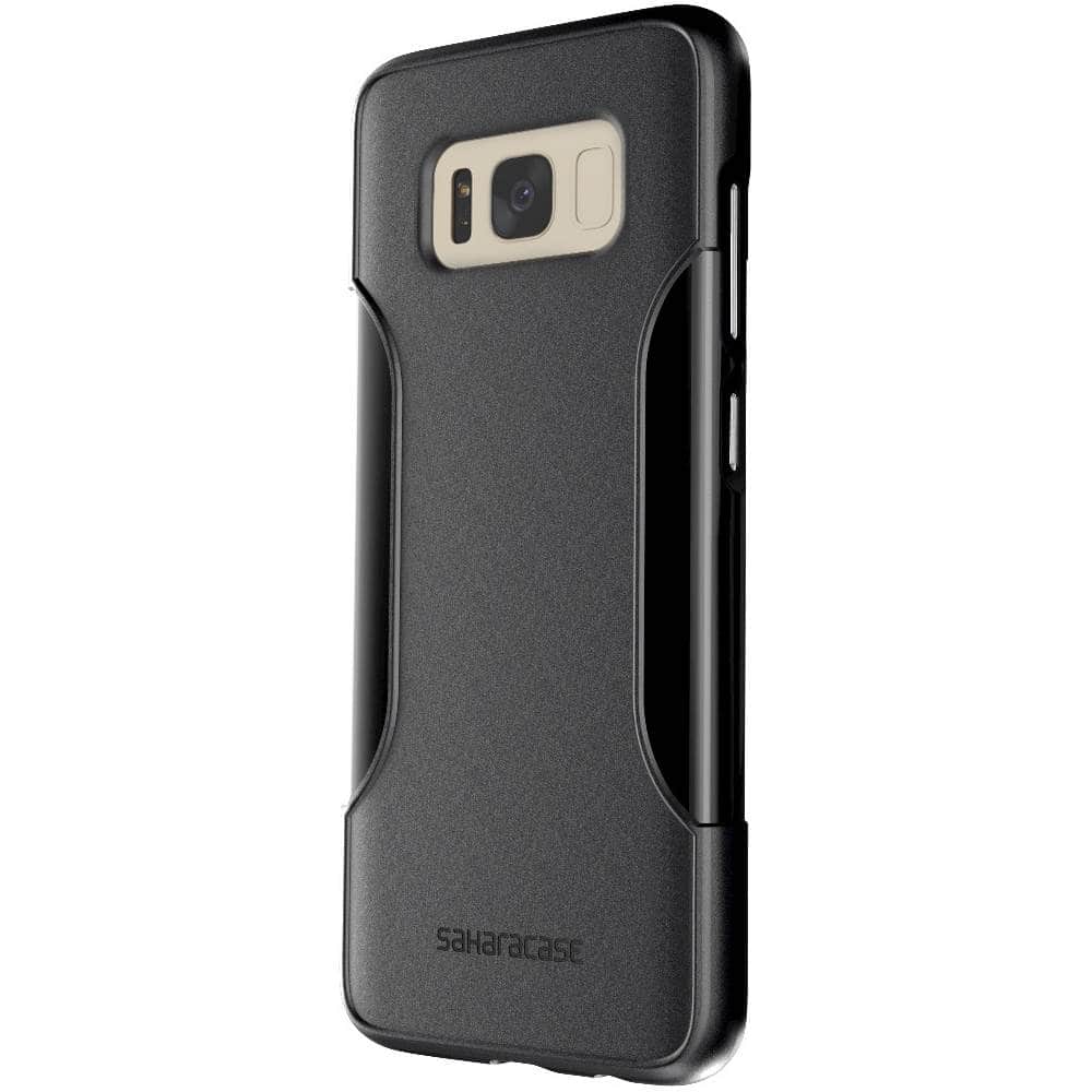 SaharaCase - Classic Case with Glass Screen Protector for Samsung Galaxy S8 - Black - Larger Front
