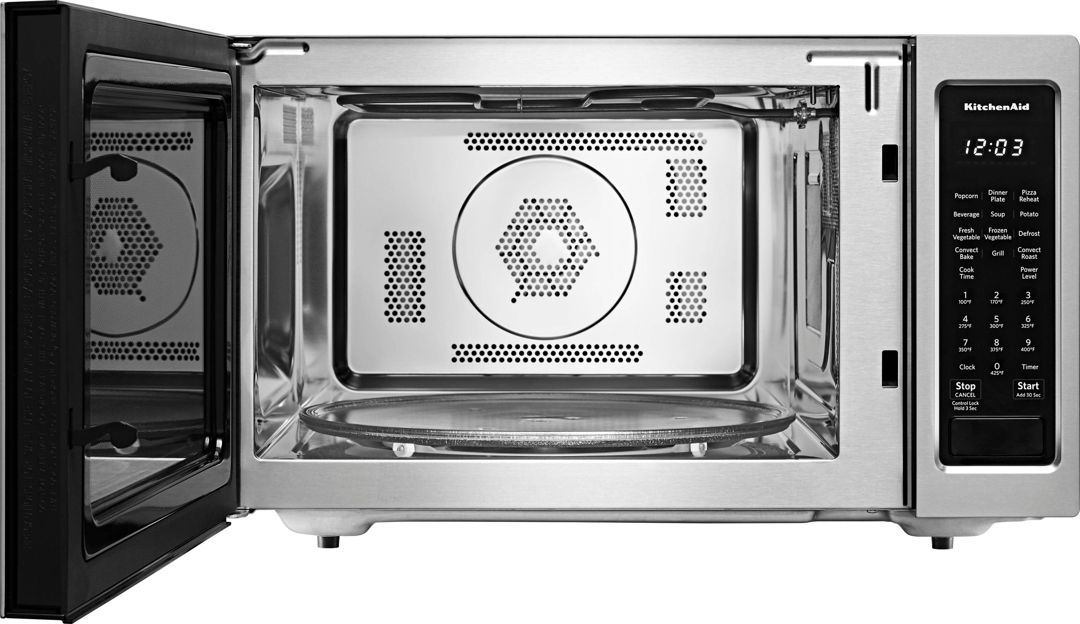 Alt View 11. KitchenAid - 1.5 Cu. Ft. Convection Microwave with Sensor Cooking and Grilling - Stainless Steel.