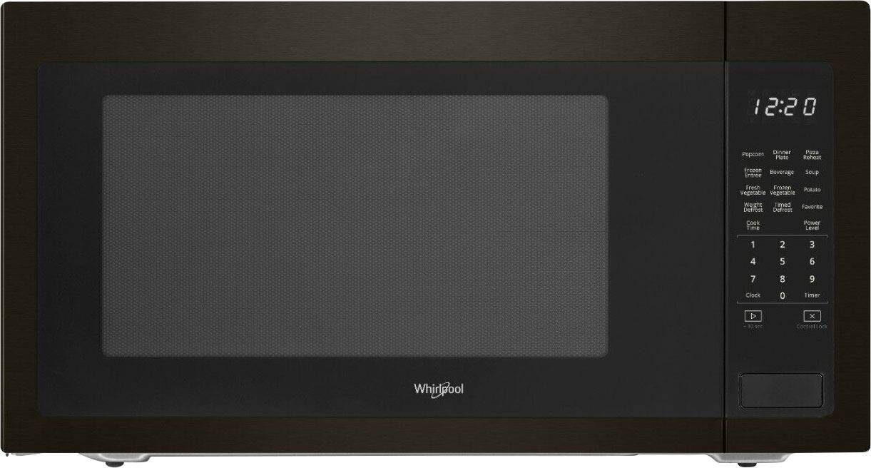 Front. Whirlpool - 2.2 Cu. Ft. Microwave with Sensor Cooking - Black Stainless Steel.