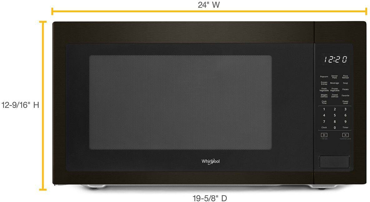Alt View 12. Whirlpool - 2.2 Cu. Ft. Microwave with Sensor Cooking - Black Stainless Steel.