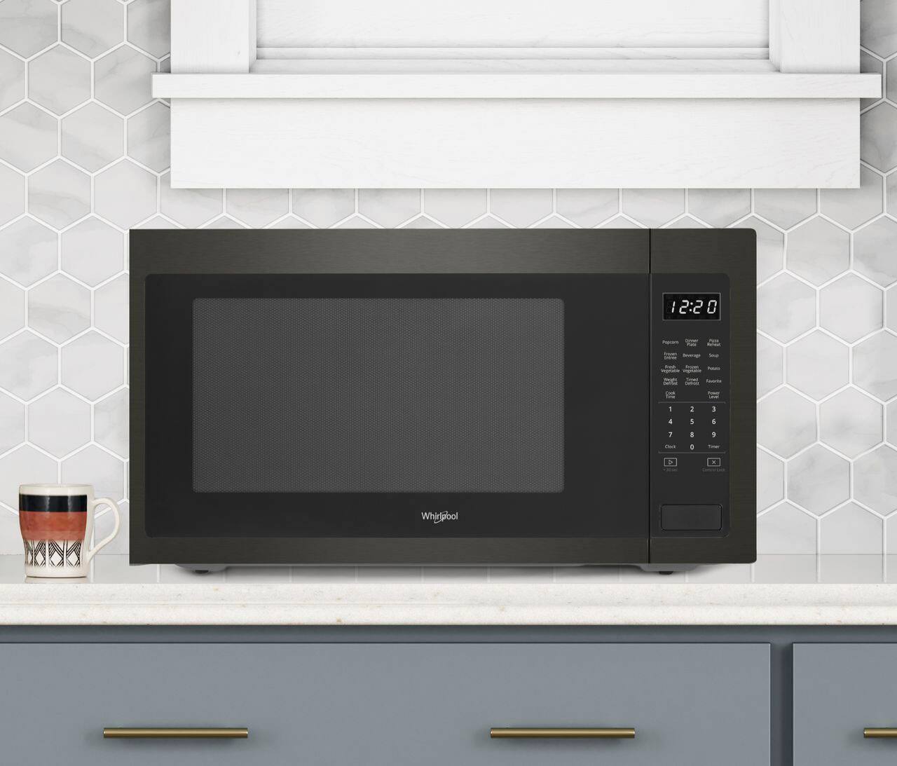 Alt View 21. Whirlpool - 2.2 Cu. Ft. Microwave with Sensor Cooking - Black Stainless Steel.
