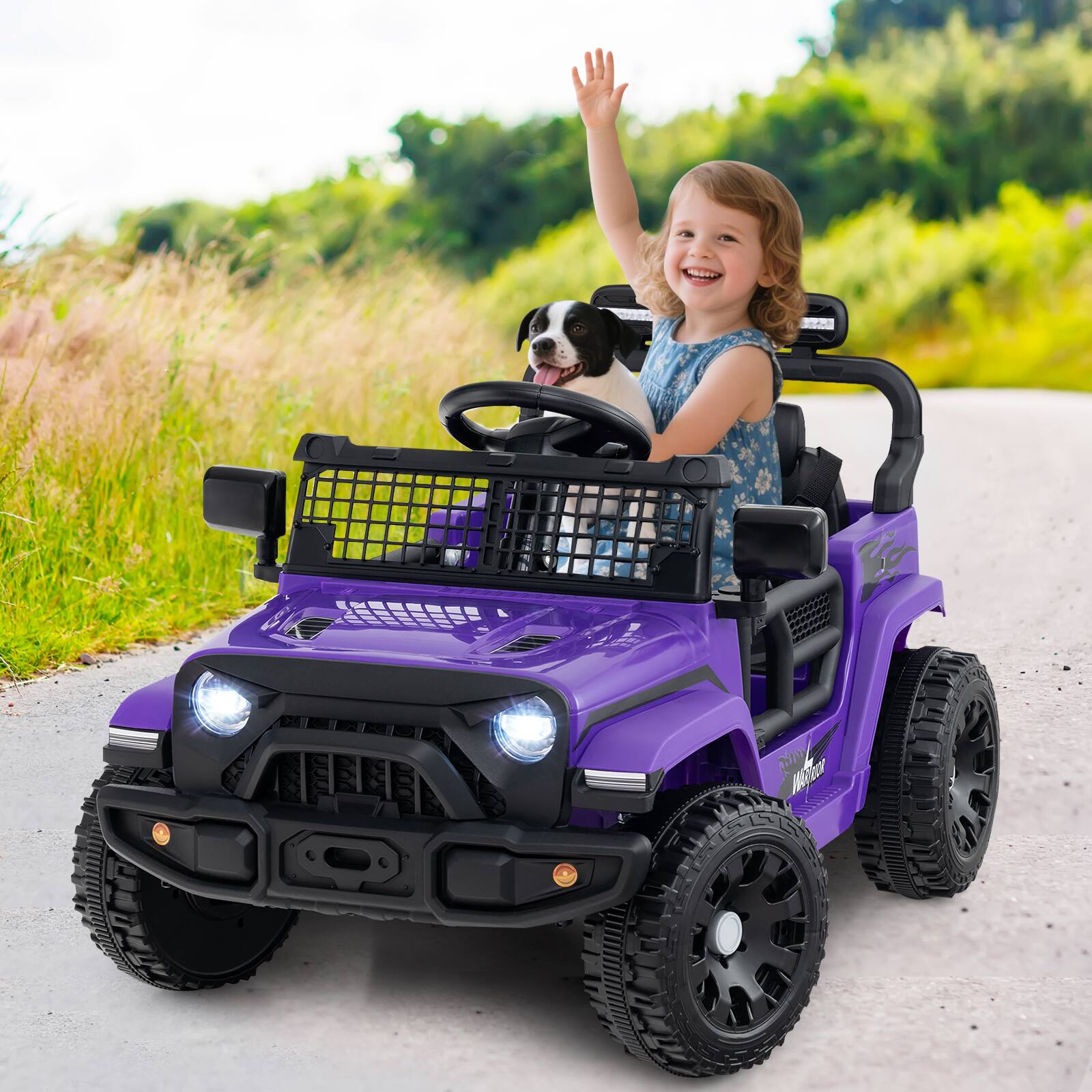Alt View 1. Gymax - Gymax Kids Ride on Car Truck 12V Battery Powered Electric Vehicle w/ Foldable Mirrors Purple - Purple.