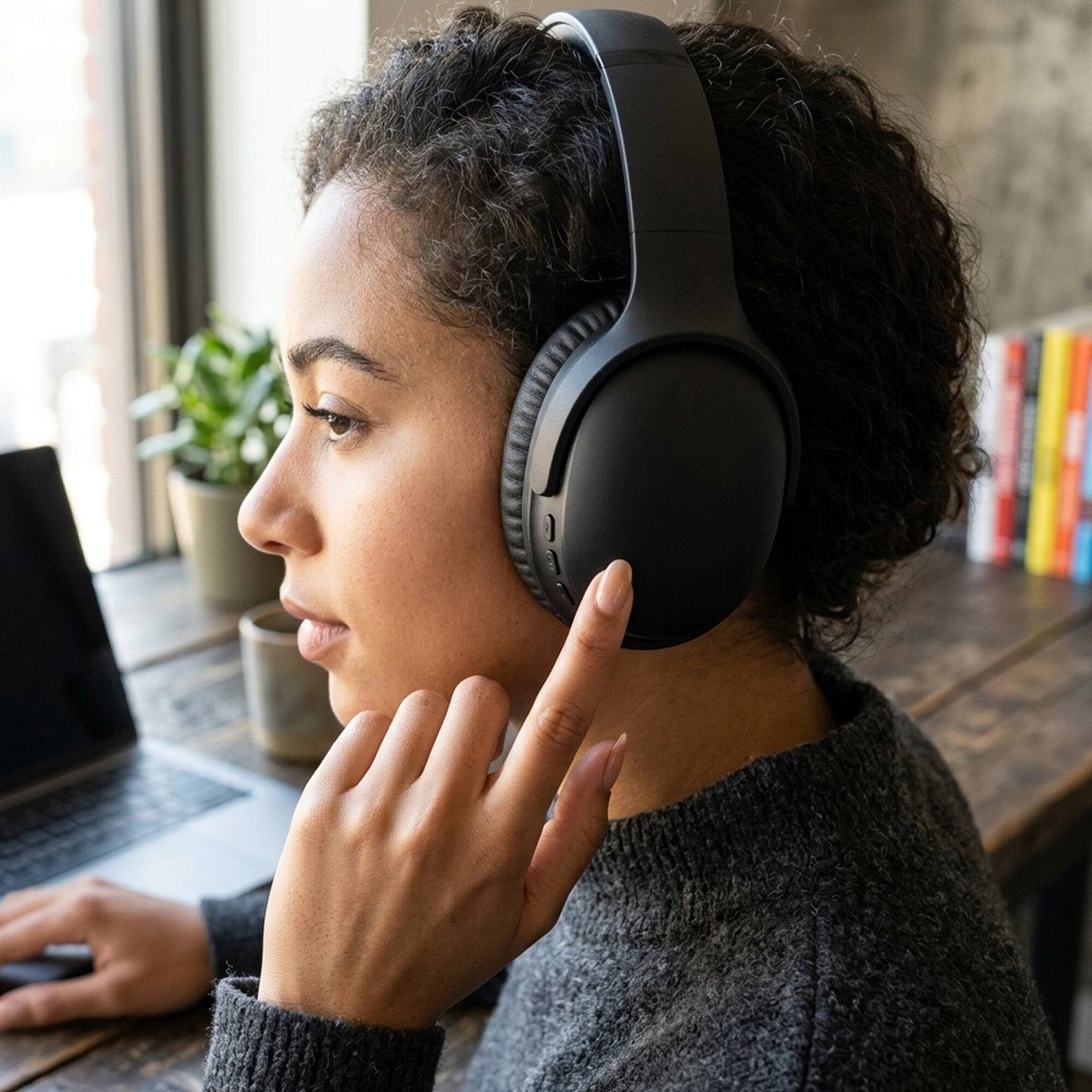 Alt View 1. iBasics - 2-in-1 Bluetooth Headphones + Speaker – Wireless Over-Ear Audio - Black.