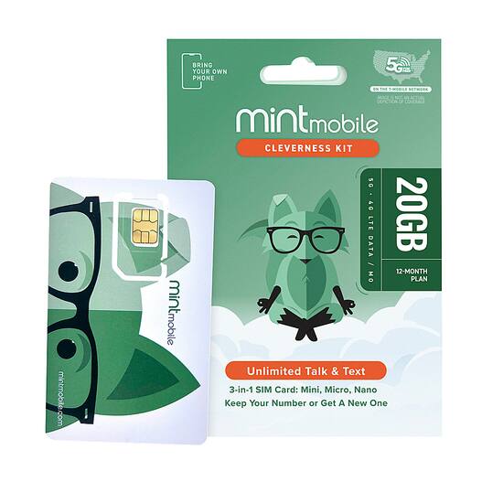 Mint Mobile 12 Month Prepaid SIM Card Kit MINT LARGE 12 Best Buy