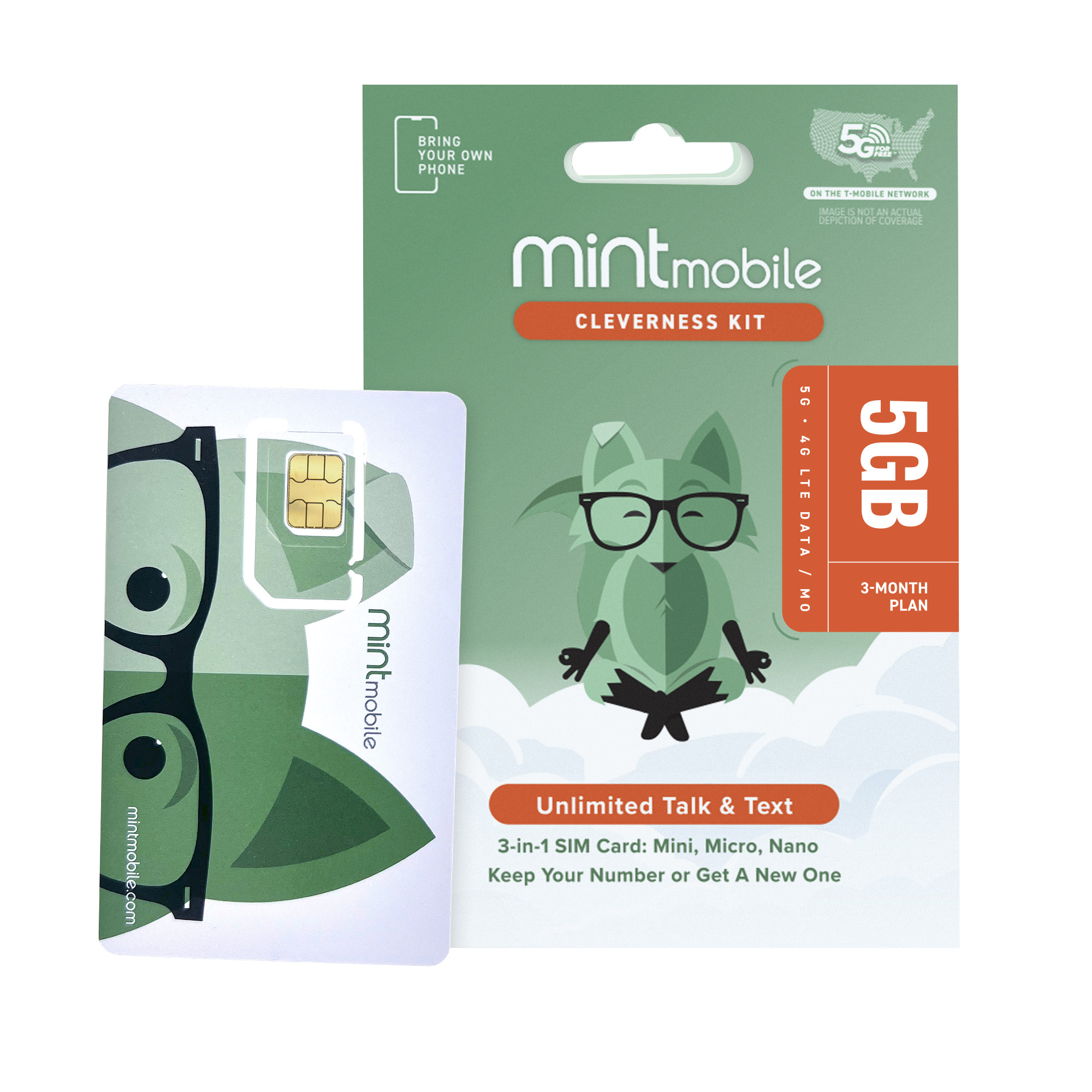 Mint Mobile - 3-Month Prepaid SIM Card Kit