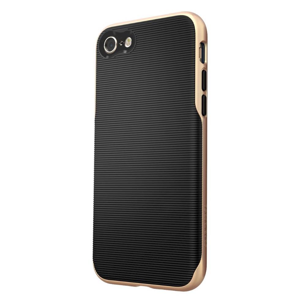 trend case with glass screen protector for apple iphone 7 and apple iphone 8 - black gold