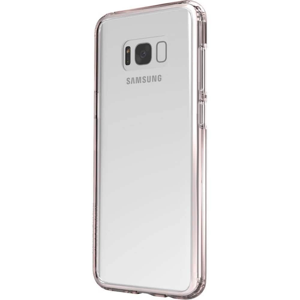 SaharaCase - Clear Case with Glass Screen Protector for Samsung Galaxy S8+ - Rose Gold - Larger Front