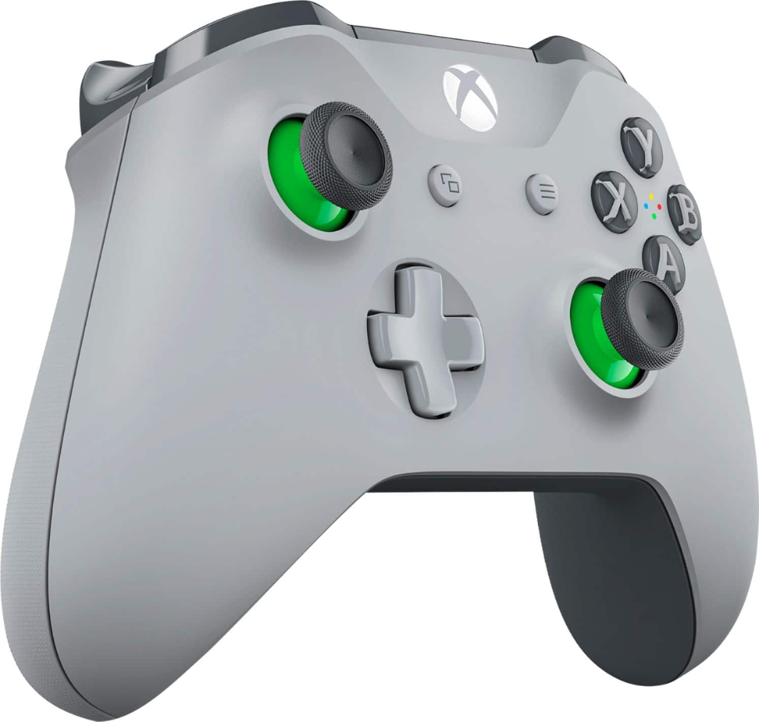 Angle. Microsoft - Wireless Controller for Xbox One, Xbox Series X, and Xbox Series S - Gray and Green.