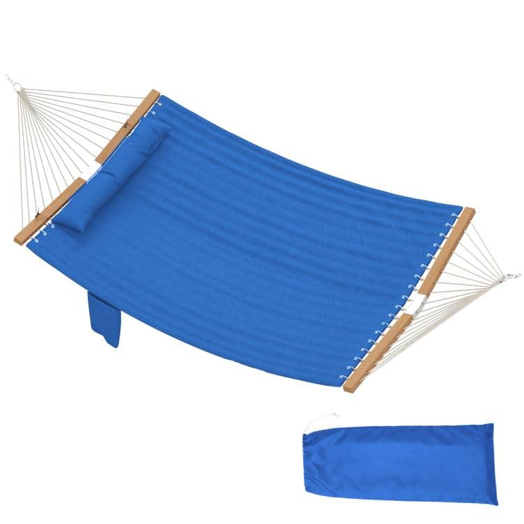 PULUZ - Outdoor Hammock 2-Person, with Pillow & Pad, 440 lbs Capacity - Navy Blue