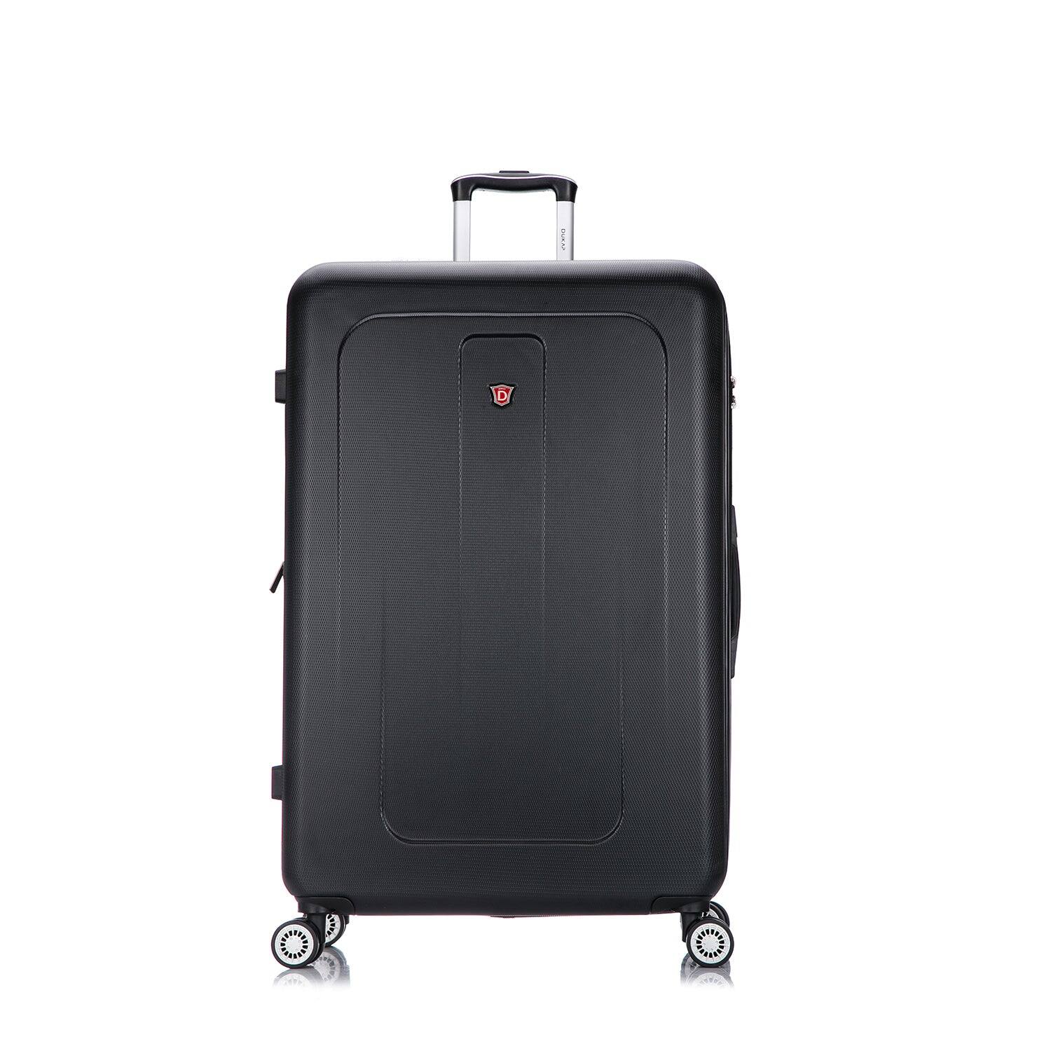 Angle. DUKAP - Crypto Lightweight Hardside Spinner Luggage 32" - BLACK.