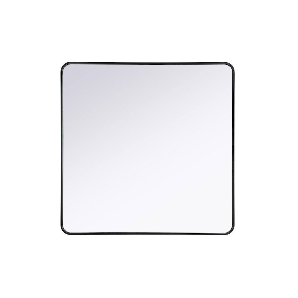 Alt View 4. Elegant Decor - Contour Metal Square Mirror 42x42 in Black - Black.