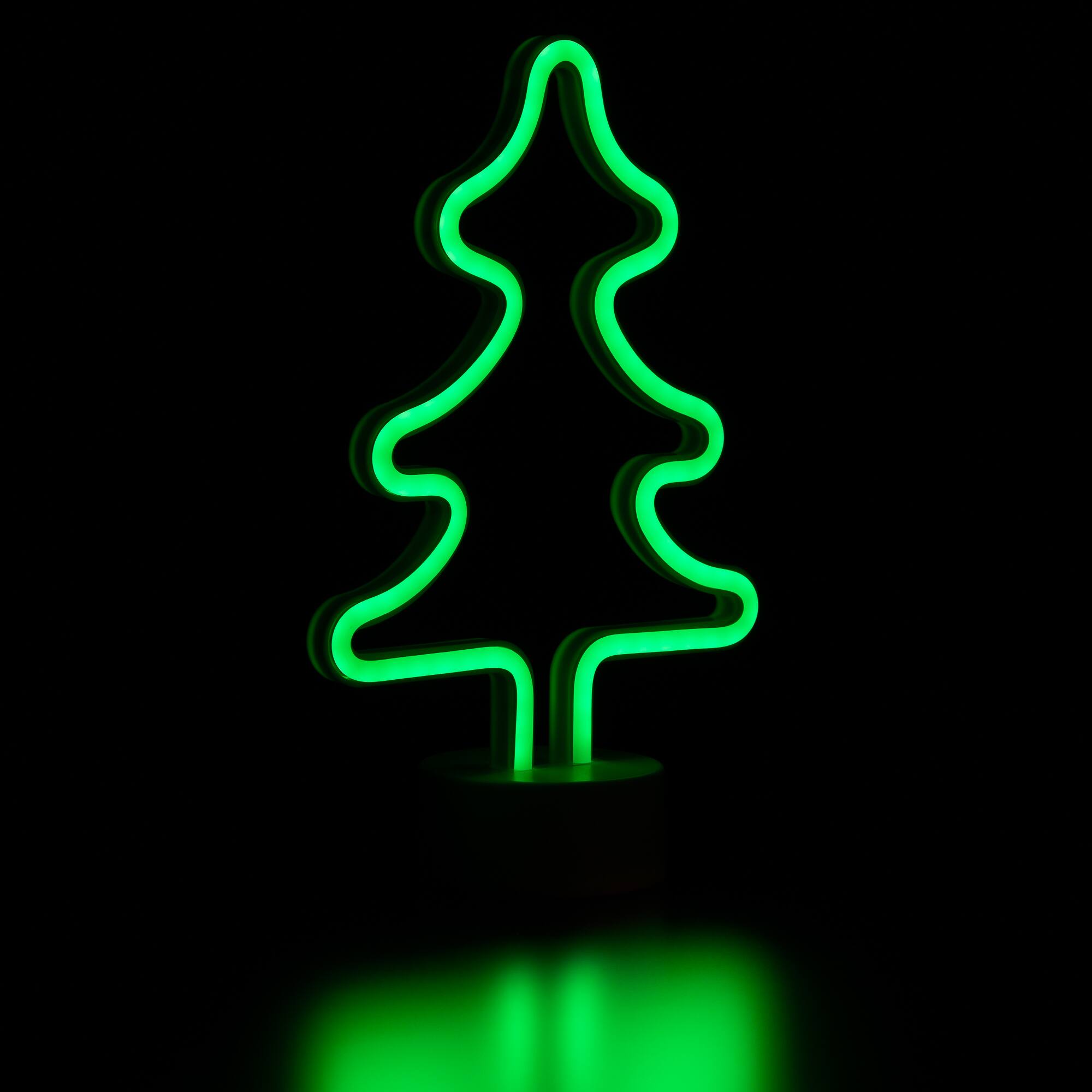 Alt View 3. Northlight - LED Christmas Tree Neon Table Light - 11" - Green - Green.