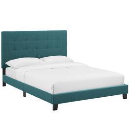 Modway - Melanie Tufted Button Upholstered Fabric Twin Platform Bed - Blue