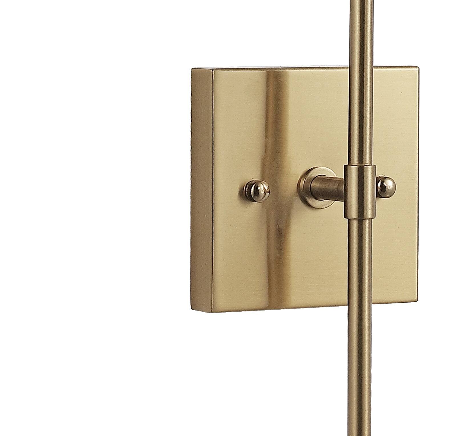 Alt View 5. Jonathan Y - Cato 4.5" 1-Light Bohemian Farmhouse Iron/Glass LED Vanity, Brass Gold/Clear - Brass Gold.