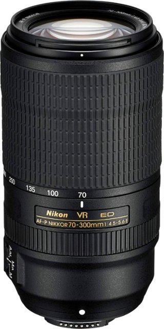 Front Zoom. Nikon - AF-P NIKKOR 70-300mm f/4.5-5.6E ED VR Telephoto Zoom Lens for F-mount cameras - Black.