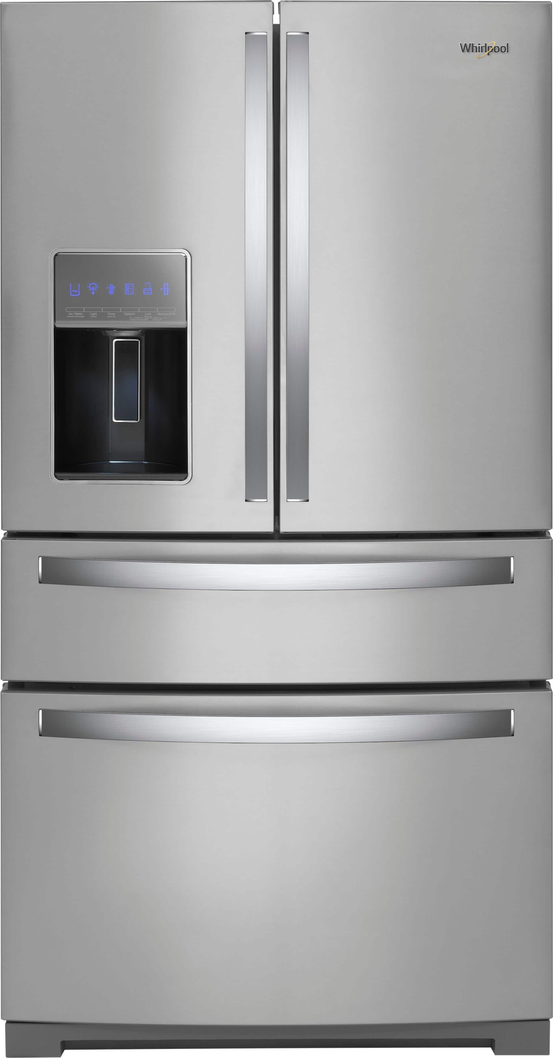 Front. Whirlpool - 26.2 Cu. Ft. 4-Door French Door Refrigerator - Stainless Steel.