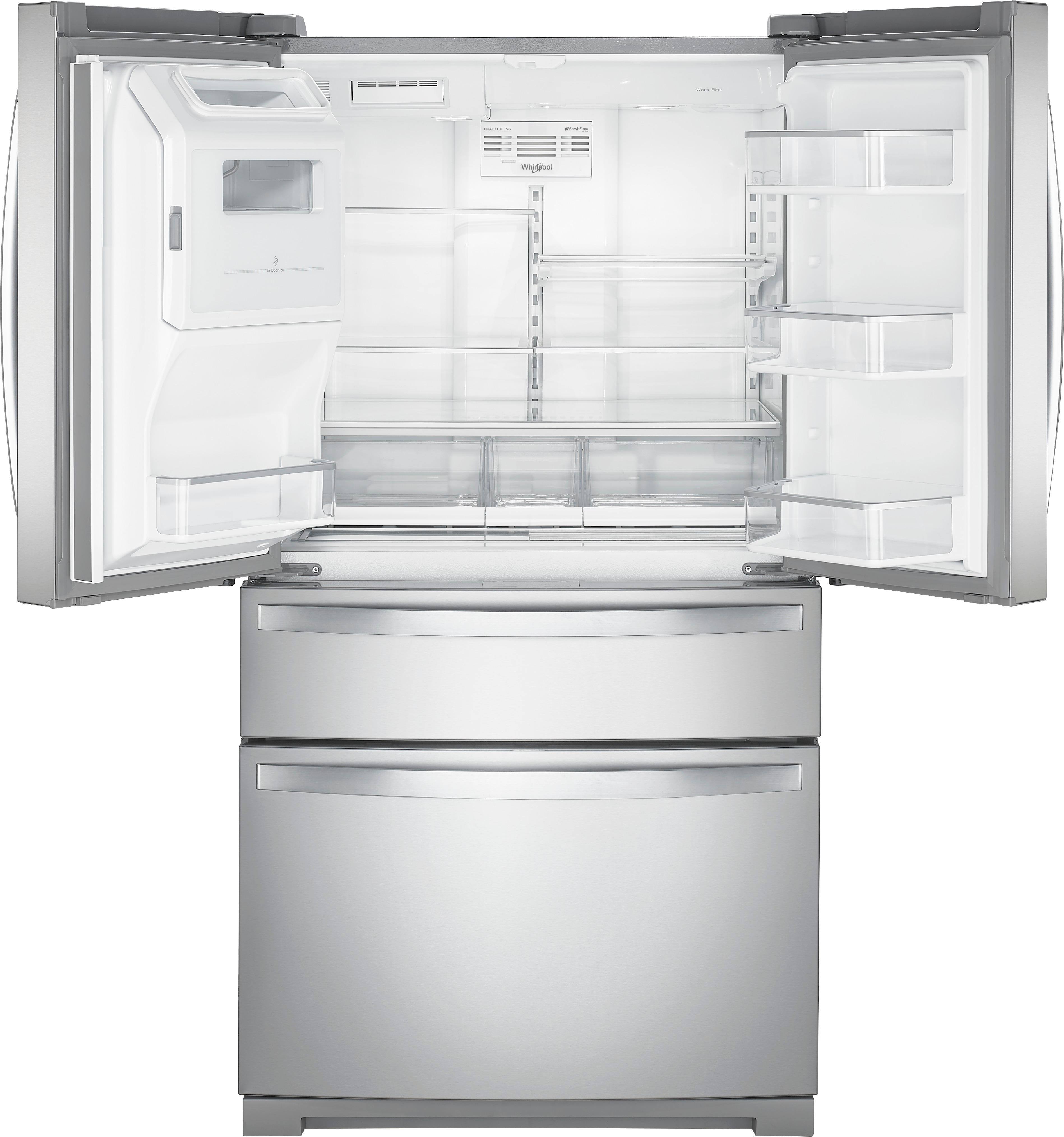 Alt View 1. Whirlpool - 26.2 Cu. Ft. 4-Door French Door Refrigerator - Stainless Steel.