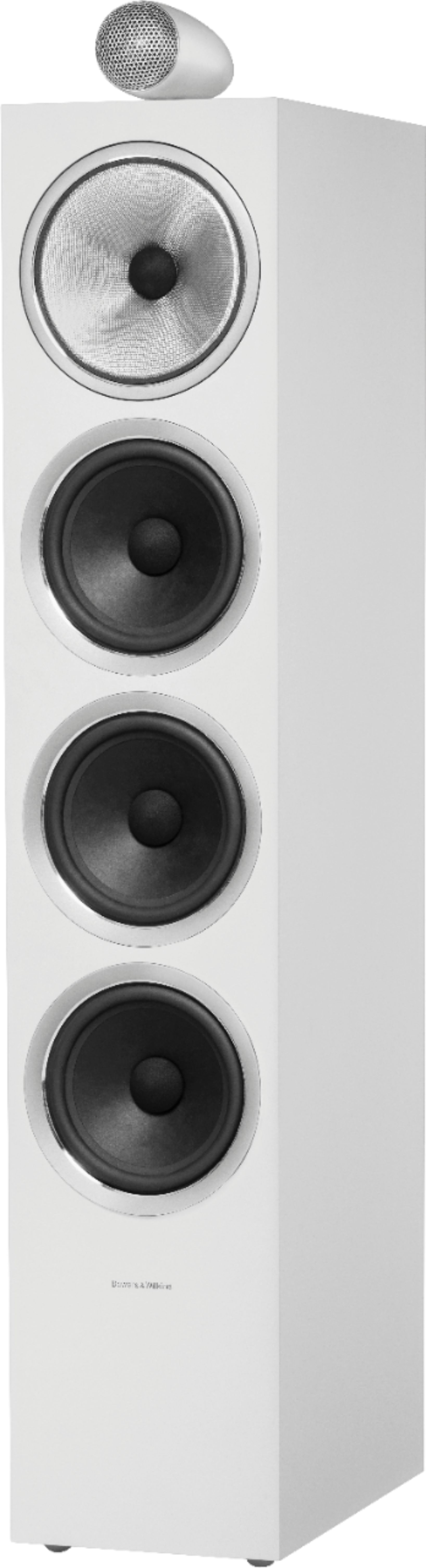 Angle View: Bowers & Wilkins - 700 Series 3-way Floorstanding Speaker w/ Tweeter on top, w/6" midrange, three 6.5" bass drivers (each) - Satin white