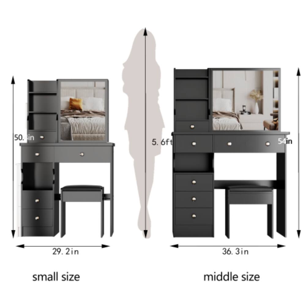 50 in. 5. 6ft 54in 29. 2in 36. 3in small size middle size