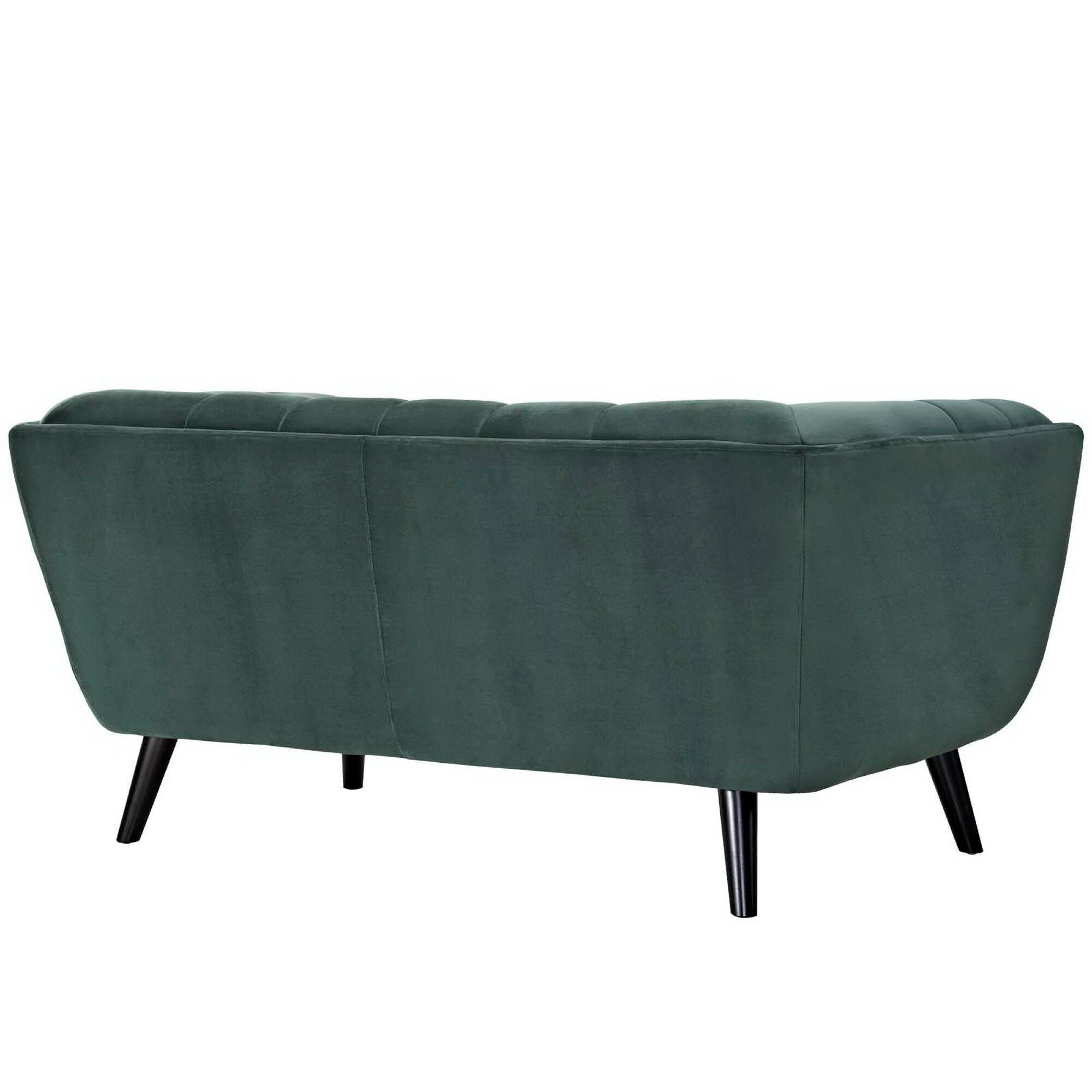 Angle. Modway - Bestow Performance Velvet Loveseat by Modway - Green.