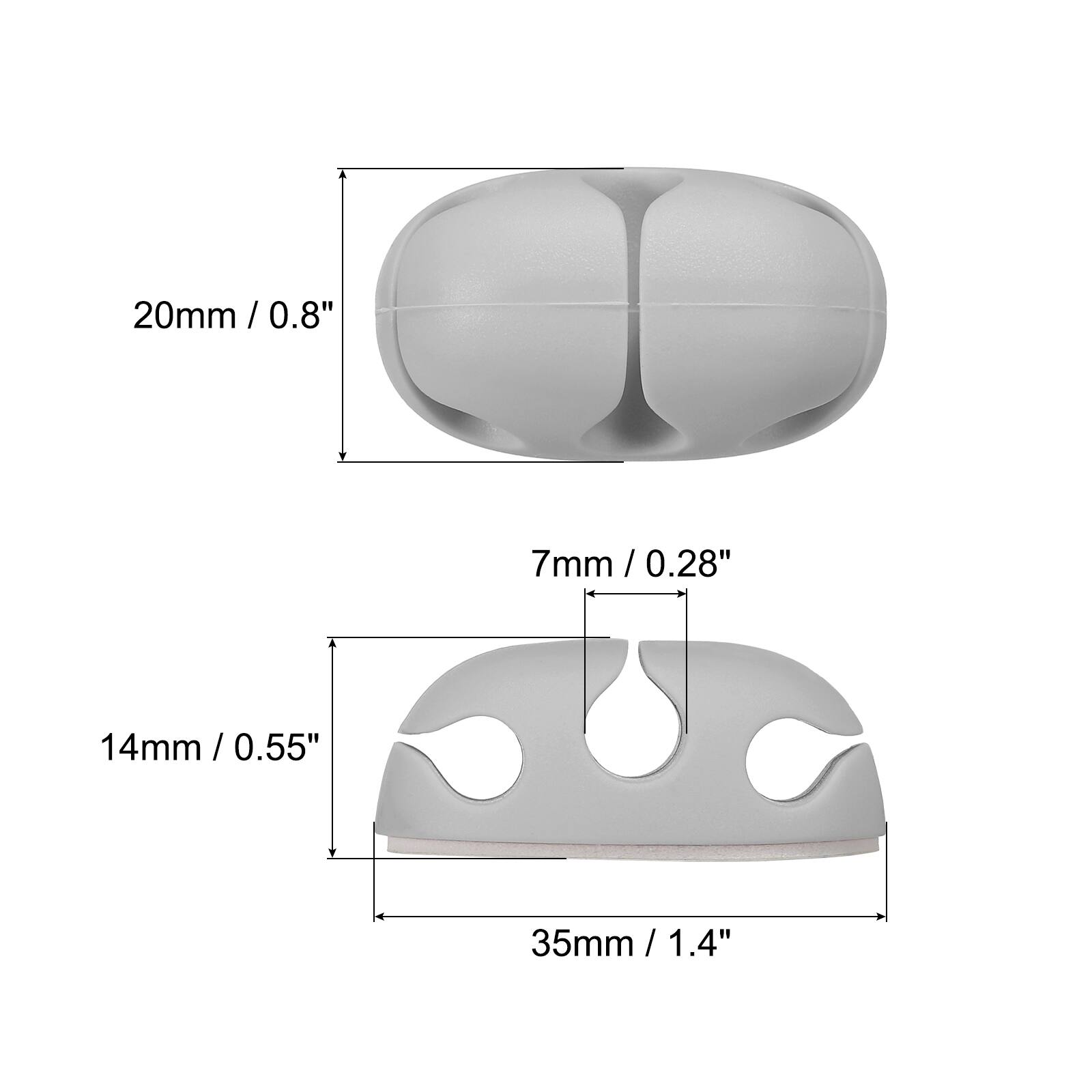 20mm / 0.8"  
7mm / 0.28"  
14mm / 0.55"  
35mm / 1.4"