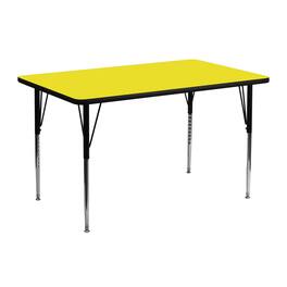 Emma + Oliver - 24x48 Rectangle HP Laminate Adjustable Activity Table - Yellow
