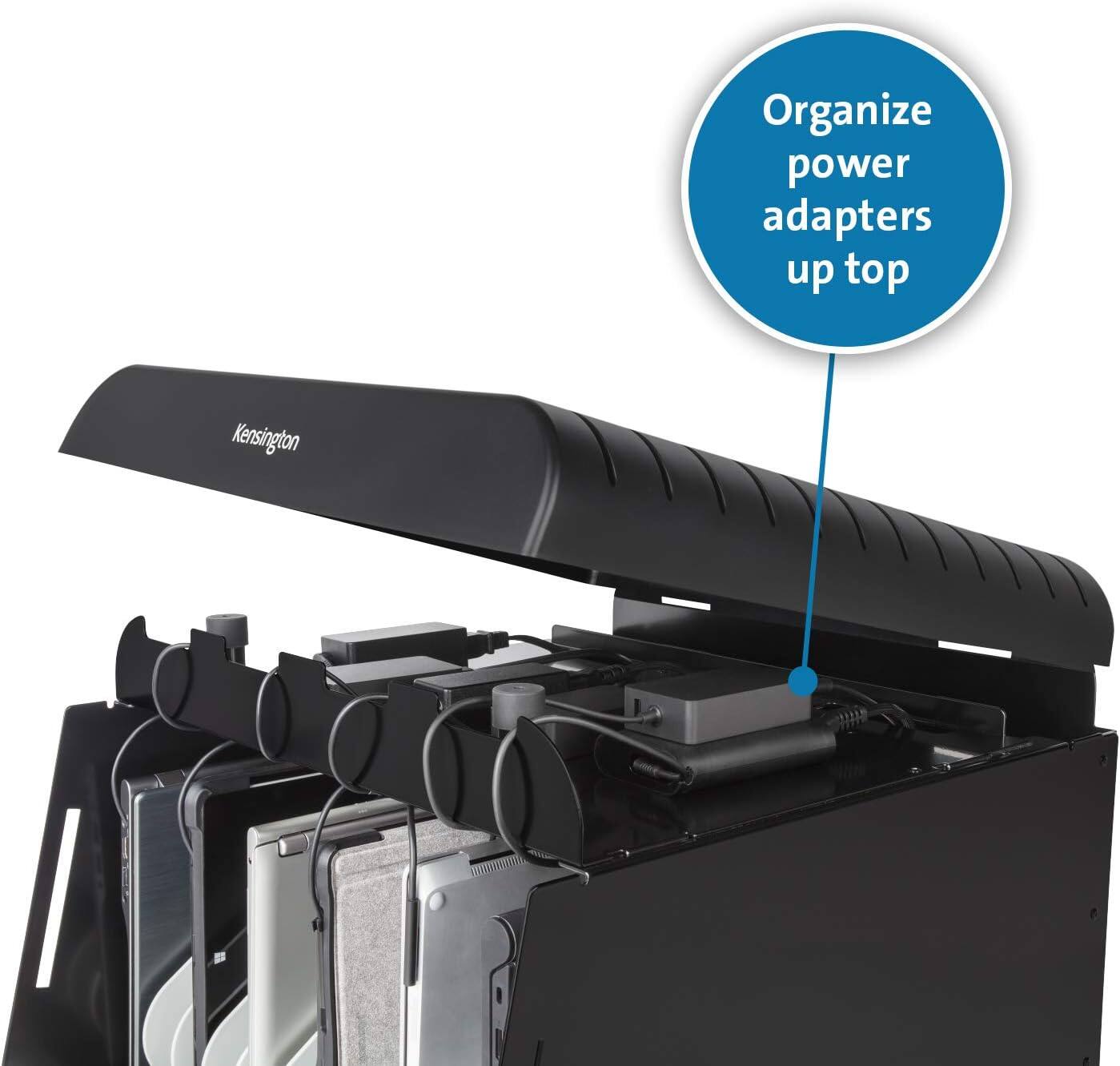 Organize power adapters up top