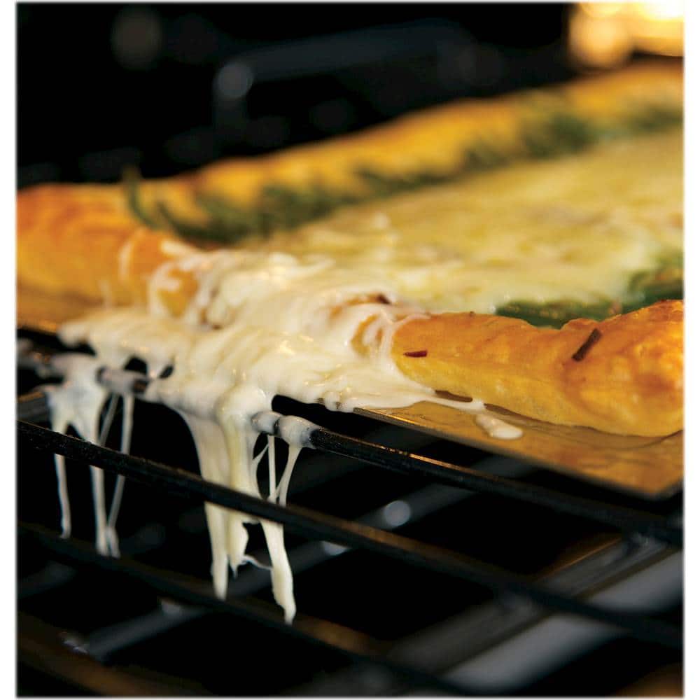 Alt View 14. GE - Profile 30" Built-In Single Electric Convection Wall Oven - Black Stainless Steel.