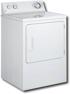 Angle Standard. GE - 6.0 Cu. Ft. 6-Cycle Extra-Large Capacity Electric Dryer - White.