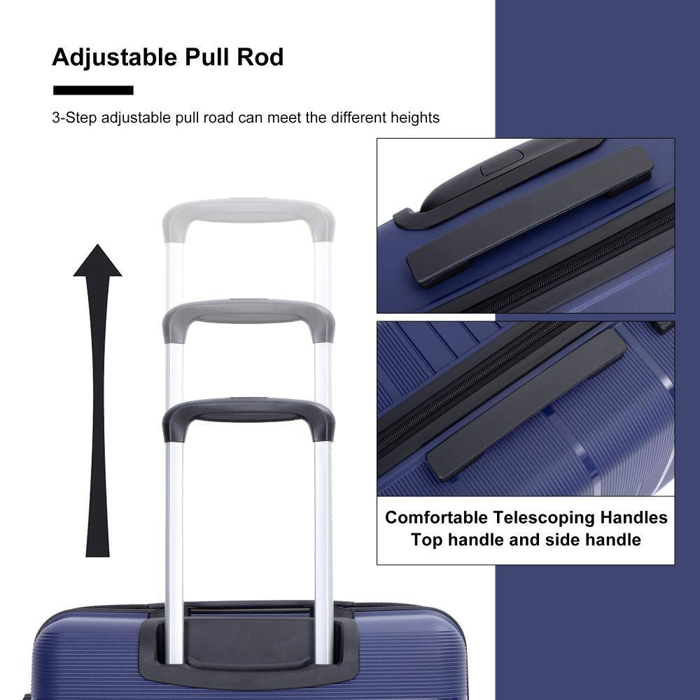 Adjustable Pull Rod  
3-Step adjustable pull rod can meet the different heights  

Comfortable Telescoping Handles  
Top handle and side handle