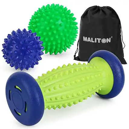 Front. Vulpecula Spade - Massage Ball - 3 in 1 - with Foot Roller & Spiky Balls, Plantar Fasciitis Relief and Heel Spur Relief, Foot Roller.