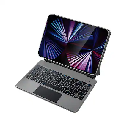 Front. Cluzine - Magic Floating Keyboard Strong Magnetic Bluetooth Keyboard Case for iPad Pro 11 Inch Portable Protective Cover - Gray.