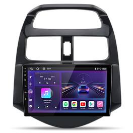 Junsun - For Chevy Spark 2013-2015 6+128GB carplay 9 Inch Android 15 8 Core Car Stereo Radio GPS Navi WIFI SWC FM BT RDS DSP - Black