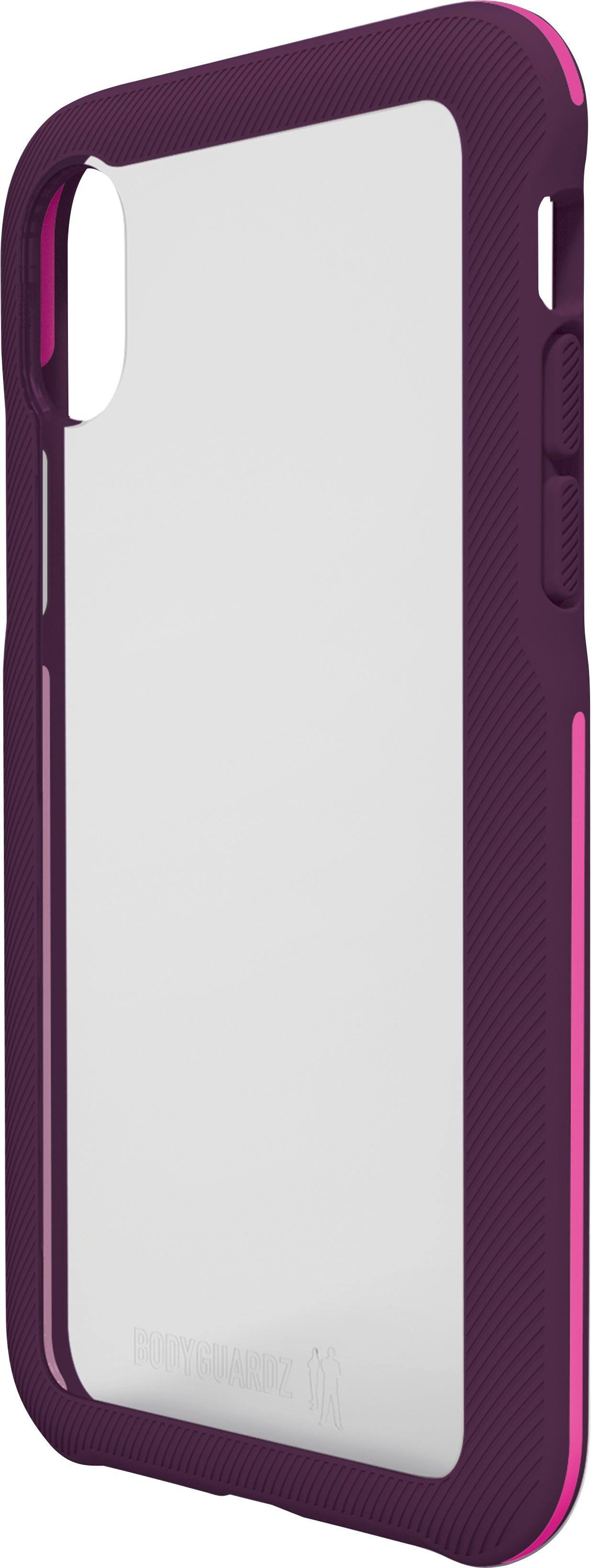 Front. BodyGuardz - Trainr Case for Apple® iPhone® X and XS - Transparent/Pink/Plum.