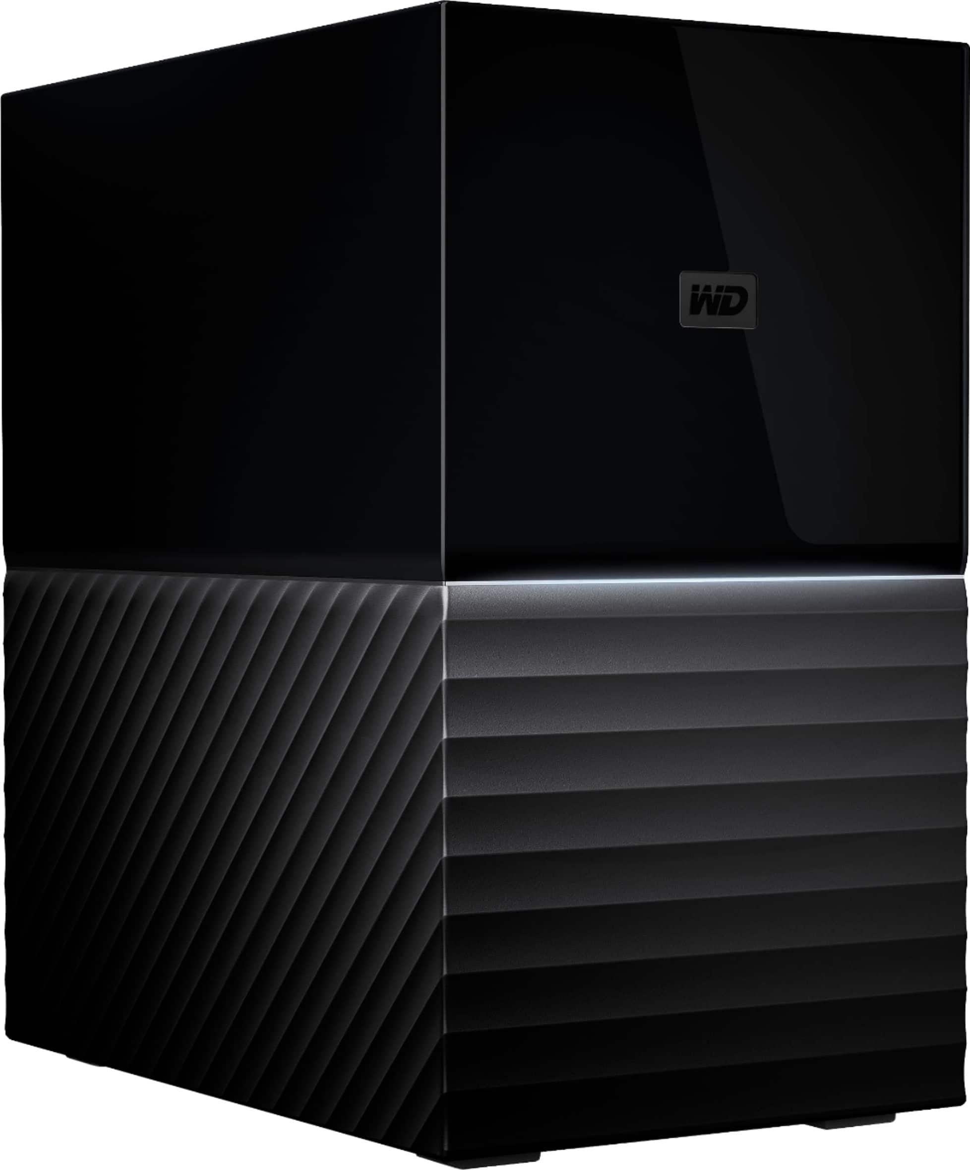 Angle. WD - My Book Duo 16TB 2-Bay RAID External USB-C Desktop Hard Drive - Black.