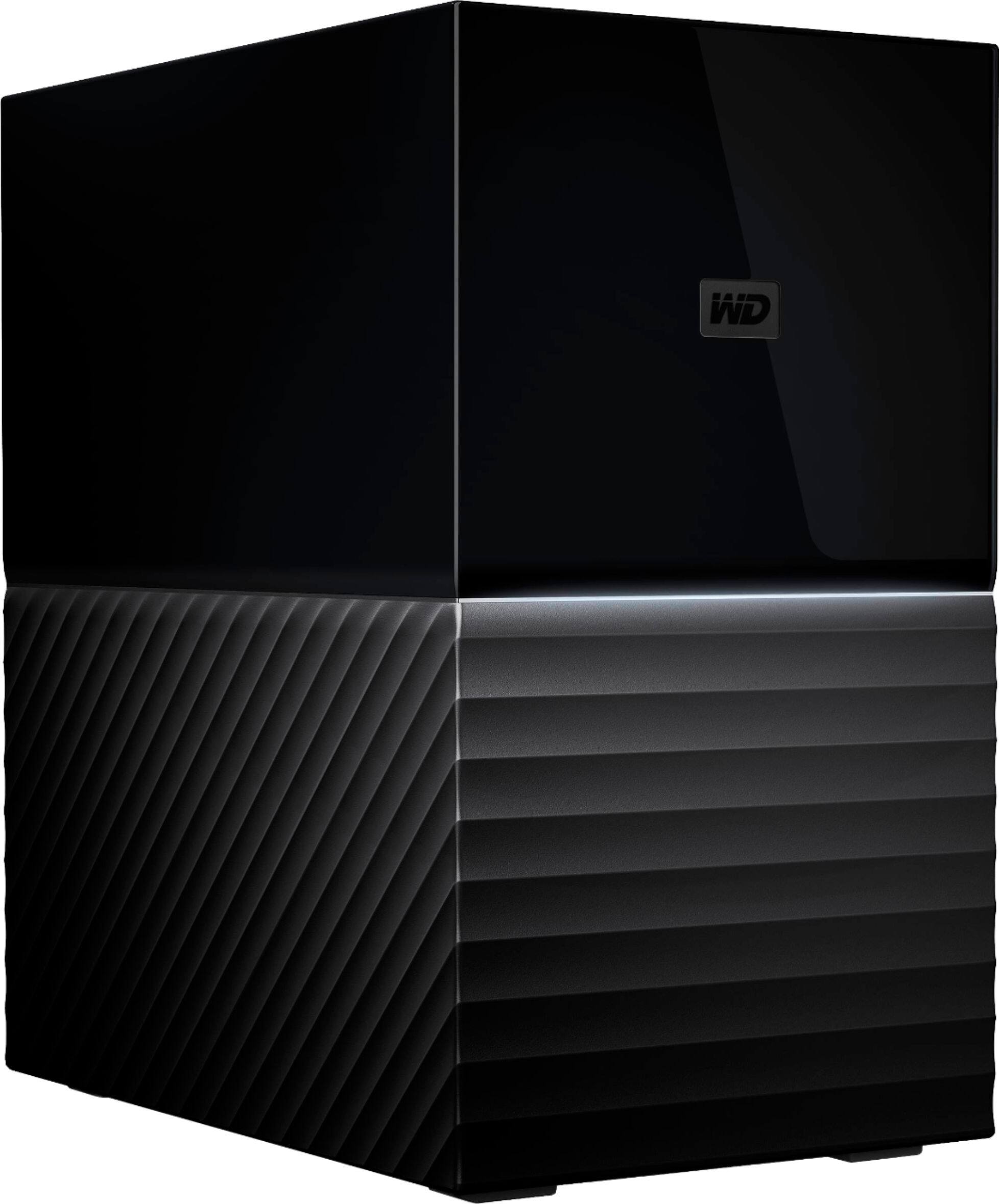 Angle. WD - My Book Duo 16TB 2-Bay RAID External USB-C Desktop Hard Drive - Black.