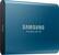 Angle. Samsung - T5 500GB External USB Type C Portable Solid State Drive - Alluring blue.