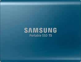 Samsung - T5 500GB External USB Type C Portable Solid State Drive - Alluring blue - Front_Zoom