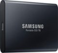 Angle Zoom. Samsung - T5 1TB External USB Type C Portable Solid State Drive - Deep black.