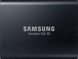 Samsung - T5 1TB External USB Type C Portable Solid State Drive - Deep black - Front_Zoom