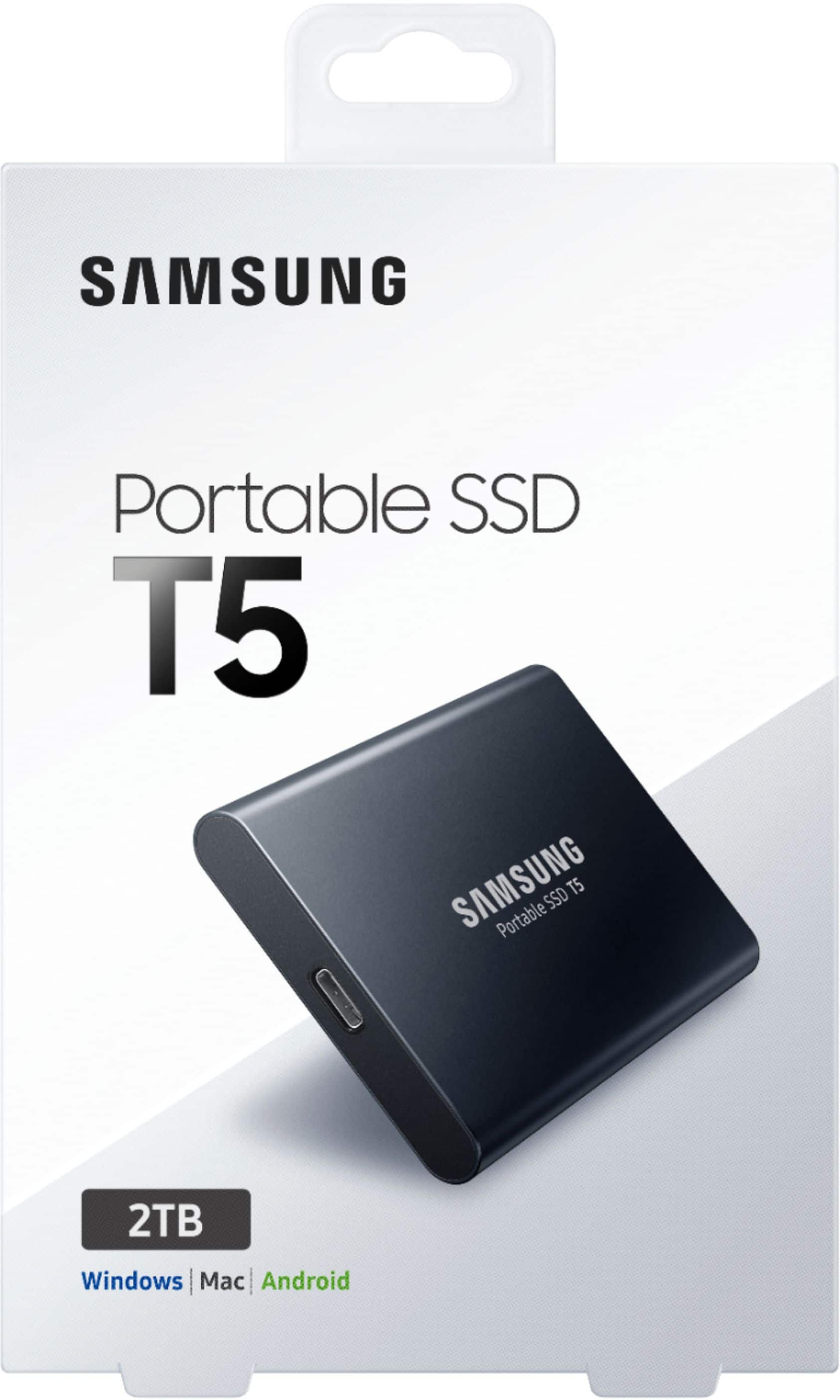  SAMSUNG T5 EVO Portable SSD 4TB, USB 3.2 Gen 1 External Solid  State Drive, Seq. Read Speeds Up to 460MB/s for Gaming and Content  Creation, MU-PH4T0S/AM, Black : Electronics