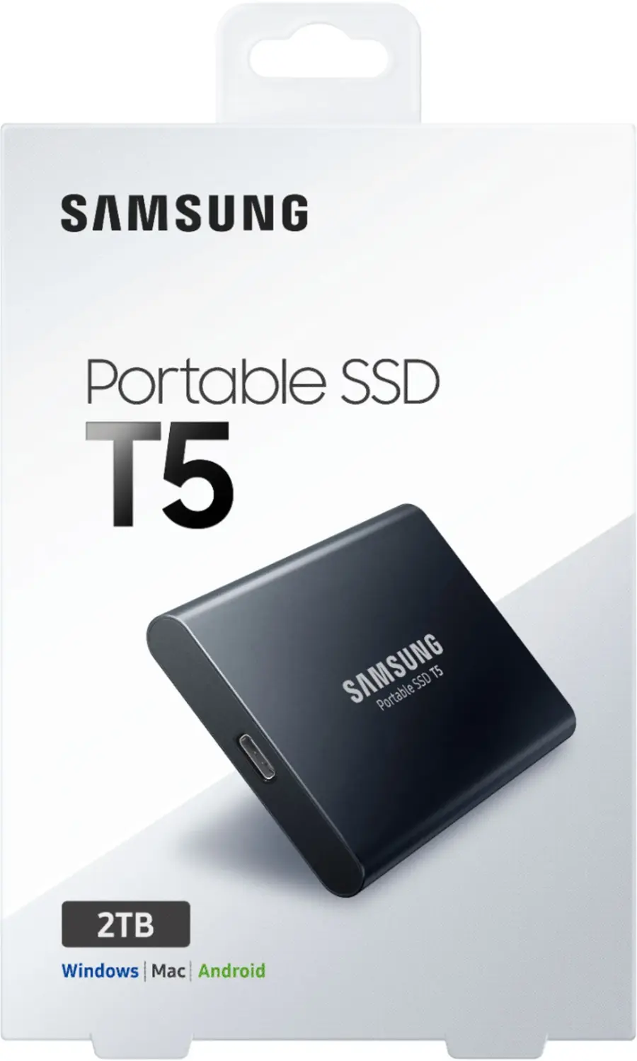 Alt View 16. Samsung - T5 1TB External USB Type C Portable SSD - Deep black.