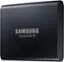 Left. Samsung - T5 1TB External USB Type C Portable SSD - Deep black.