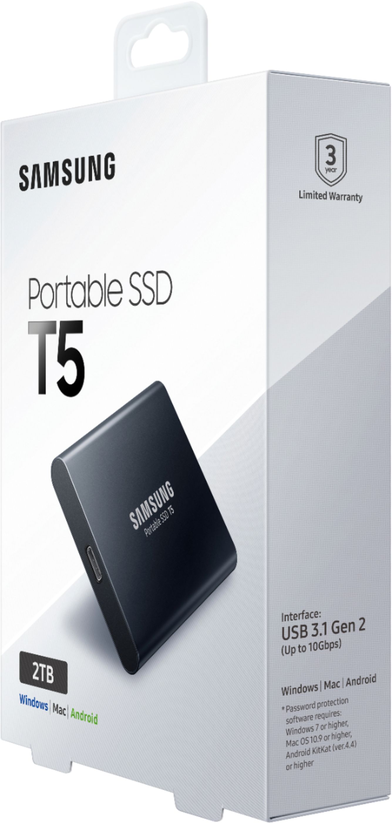 2TB Portable SSD T5 USB 3.1 Black