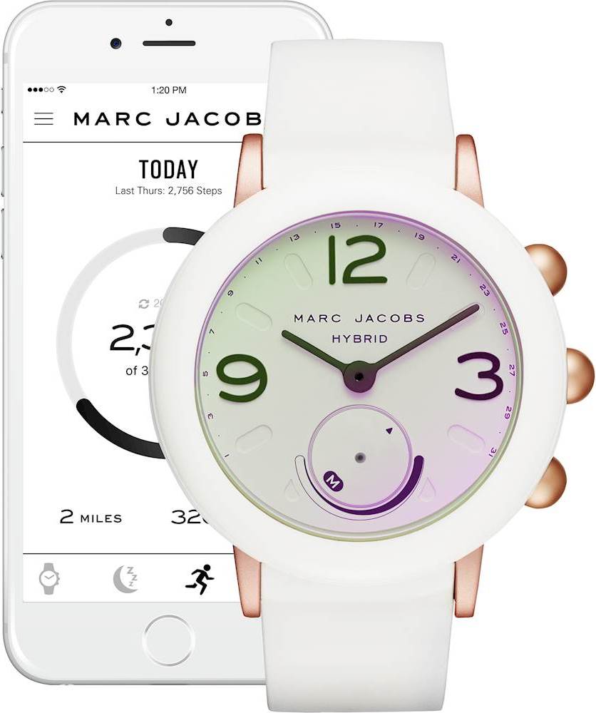 Best Buy: Marc Jacobs Riley Hybrid Smartwatch 42mm Aluminum Gold-tone ...