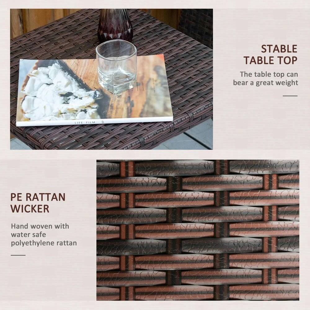 STABLE TABLE TOP  
The table top can bear a great weight  

PE RATTAN WICKER  
Hand woven with water safe polyethylene rattan