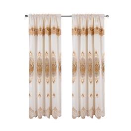 RT Designers Collection - RT Designer Collection Betsy Macrame Rod Pocket Curtain Panel 52" x 84" - Gold