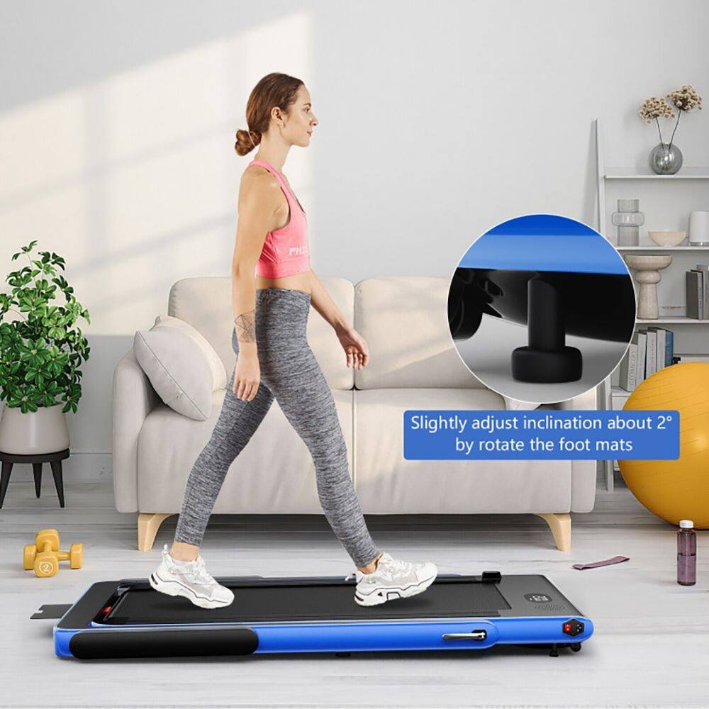 Slightly adjust inclination about 2° by rotate the foot mats